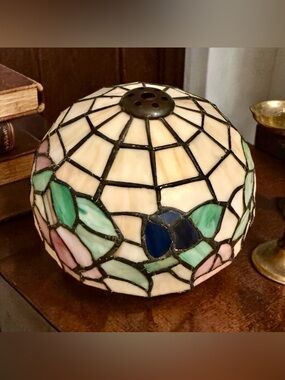Vintage Stained Glass Lamp Shade ONLY Tiffany Style Shade